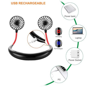 Sports Fan | USB Neck band Fan | Rechargeable Portable Wearable Fan